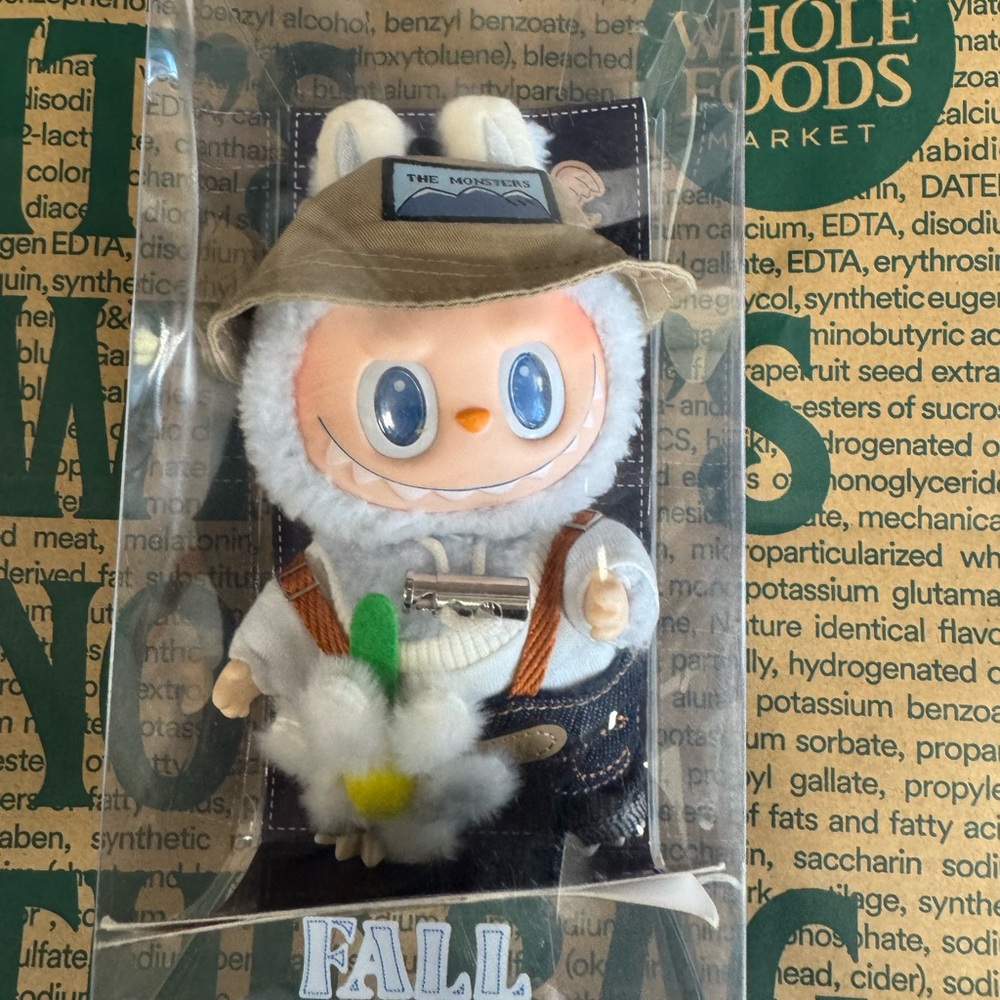New Labubu the Monster fall in the wild vinyl face plush keychain bag charm